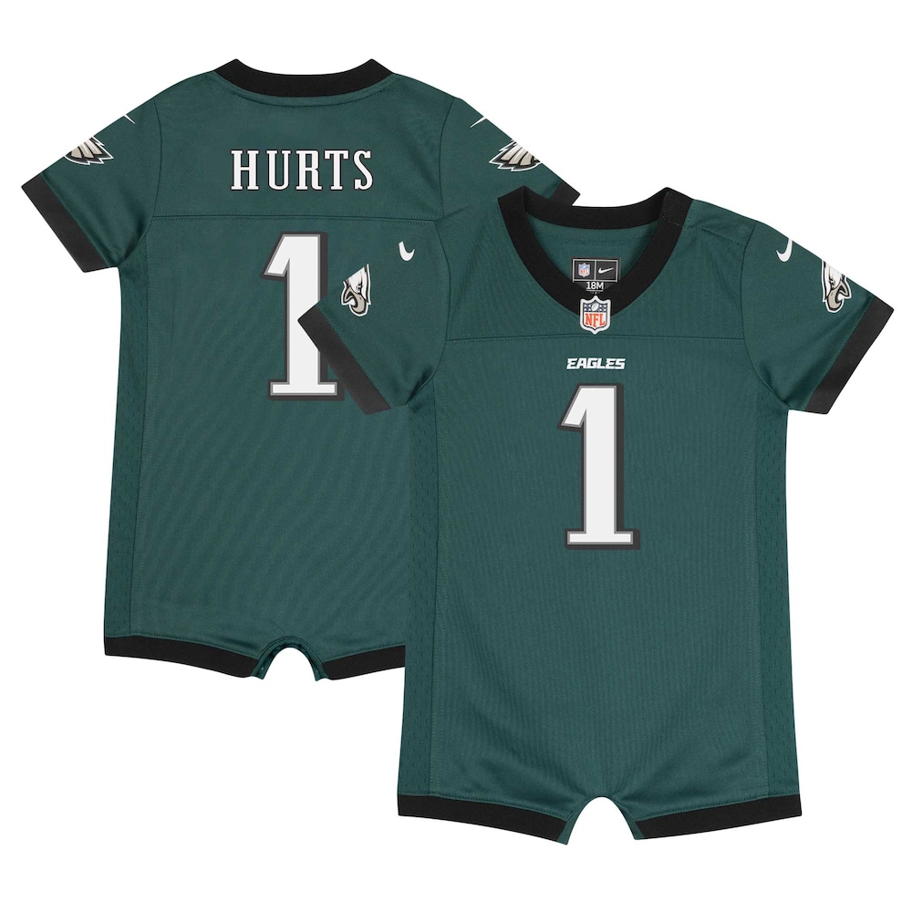 Jalen Hurts Philadelphia Eagles Newborn & Infant Game Romper Jersey - Midnight Green