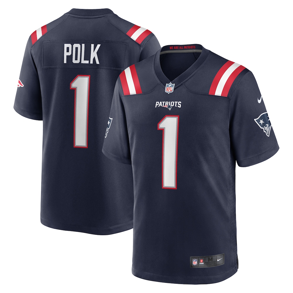 Ja'Lynn Polk New England Patriots Team Game Jersey |  Navy