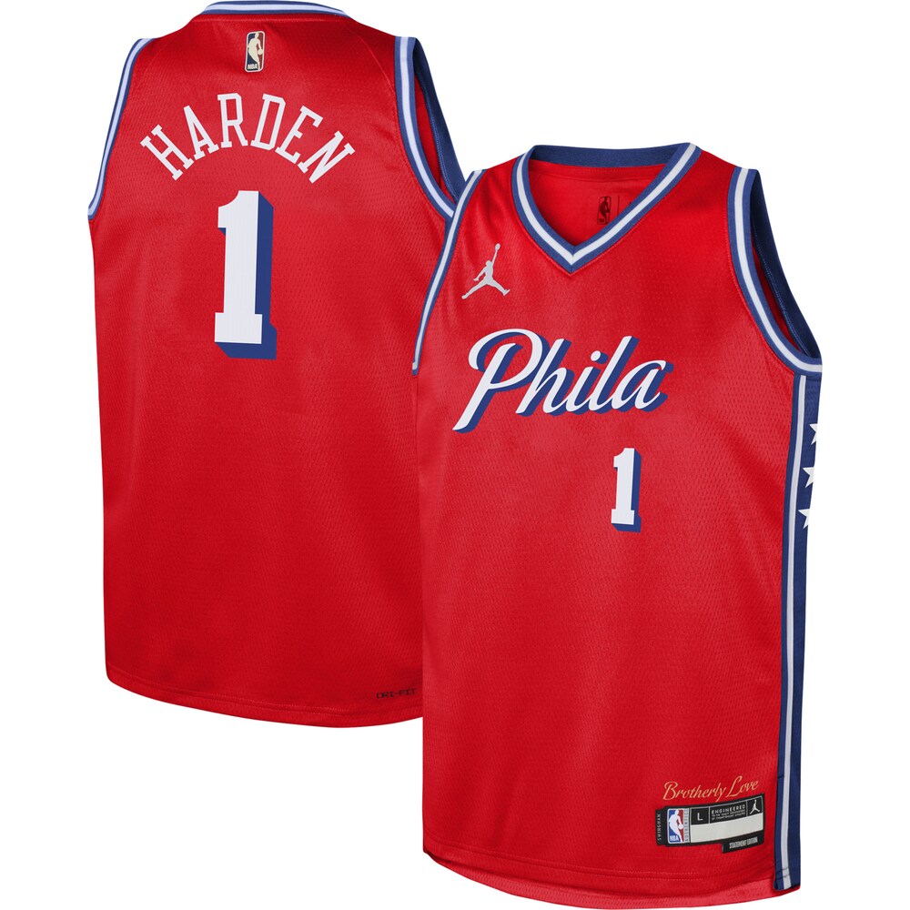 James Harden Philadelphia 76ers Jordan Brand Youth Swingman Jersey | Statement Edition | Red