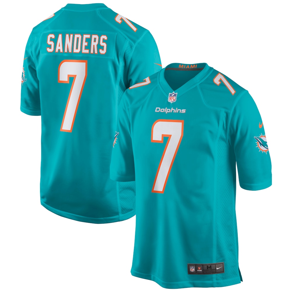 Jason Sanders Miami Dolphins Game Jersey - Aqua