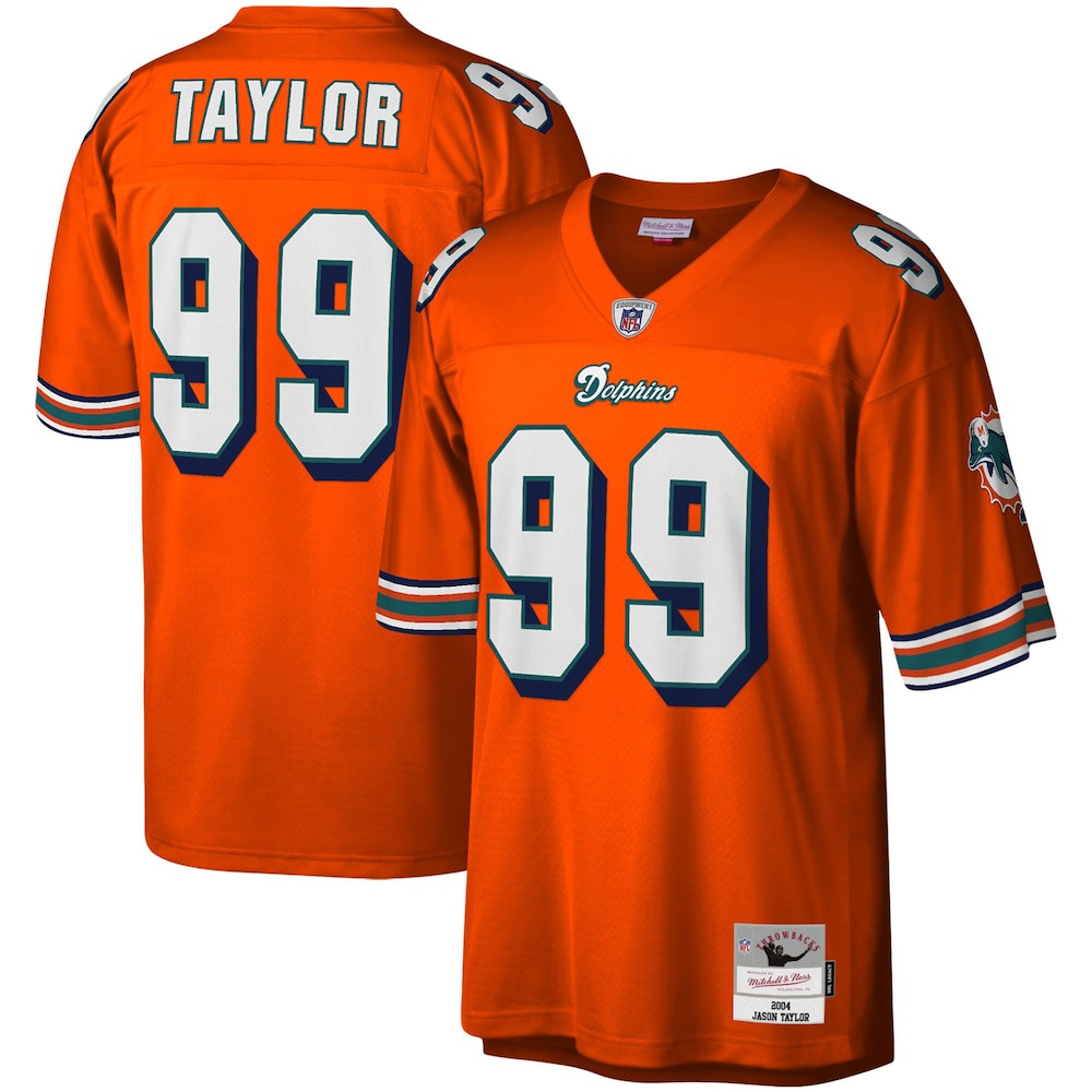 Jason Taylor Miami Dolphins Mitchell & Ness Big & Tall 2004 Retired Player Replica Jersey - Orange