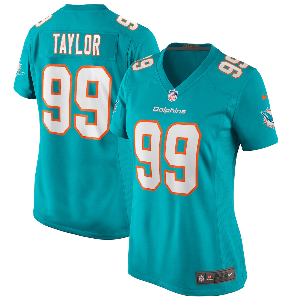 Jason Taylor Miami Dolphins Women's Game Retired Player Jersey - Aqua