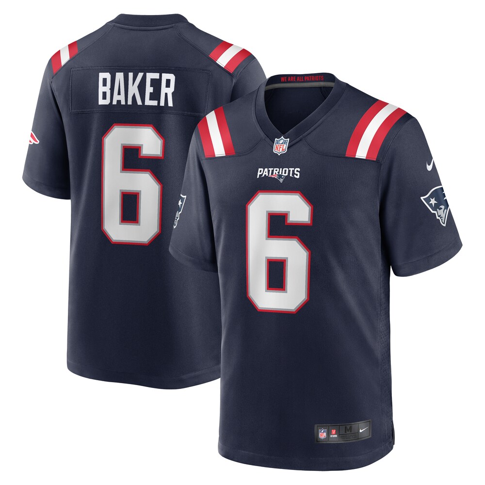 Javon Baker New England Patriots Team Game Jersey -  Navy