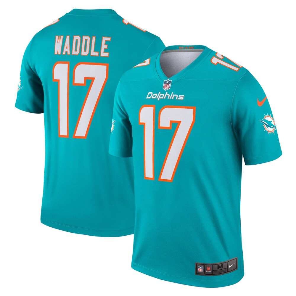 Jaylen Waddle Miami Dolphins Team Legend Player Performance Top - Aqua