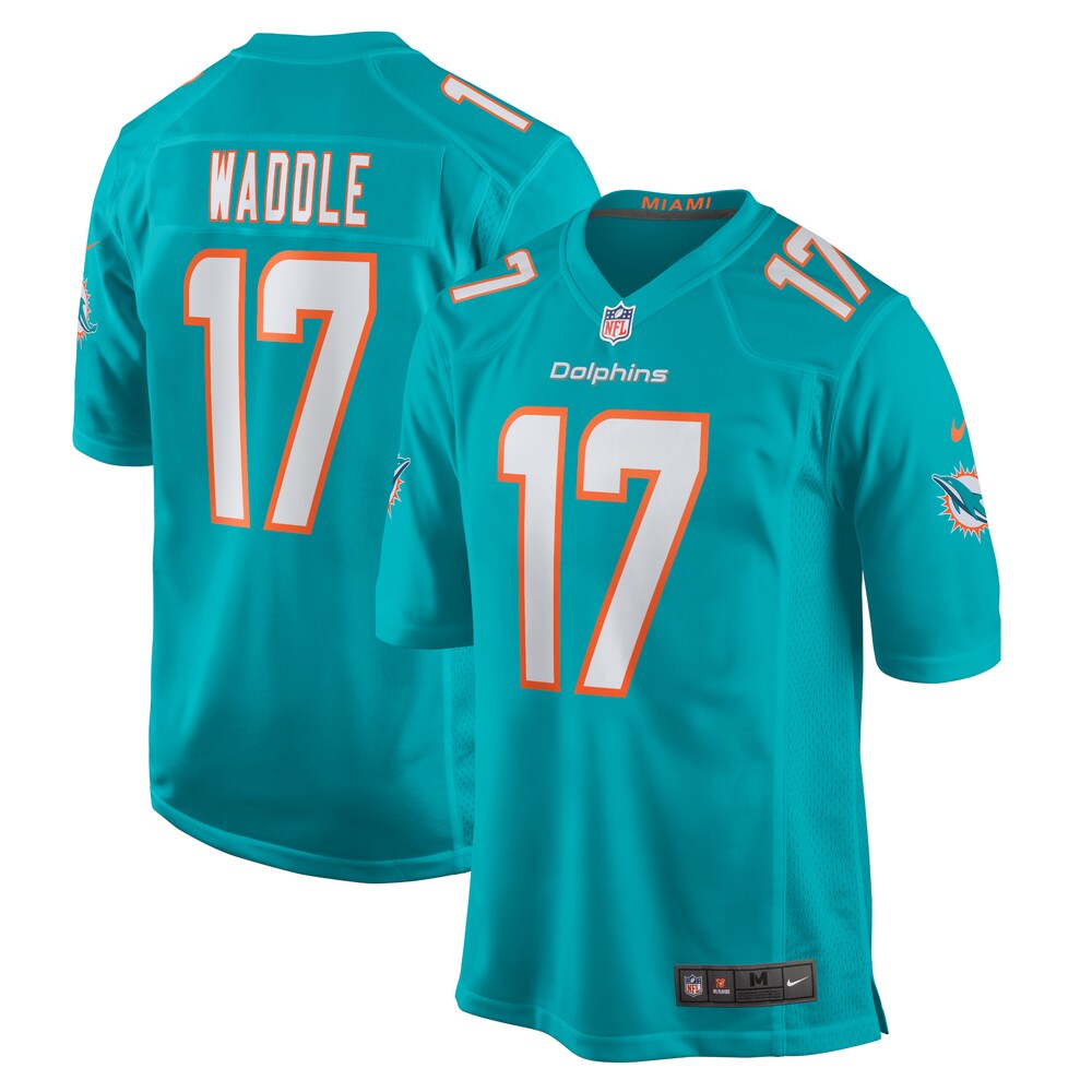 Jaylen Waddle Miami Dolphins Youth Game Jersey - Aqua