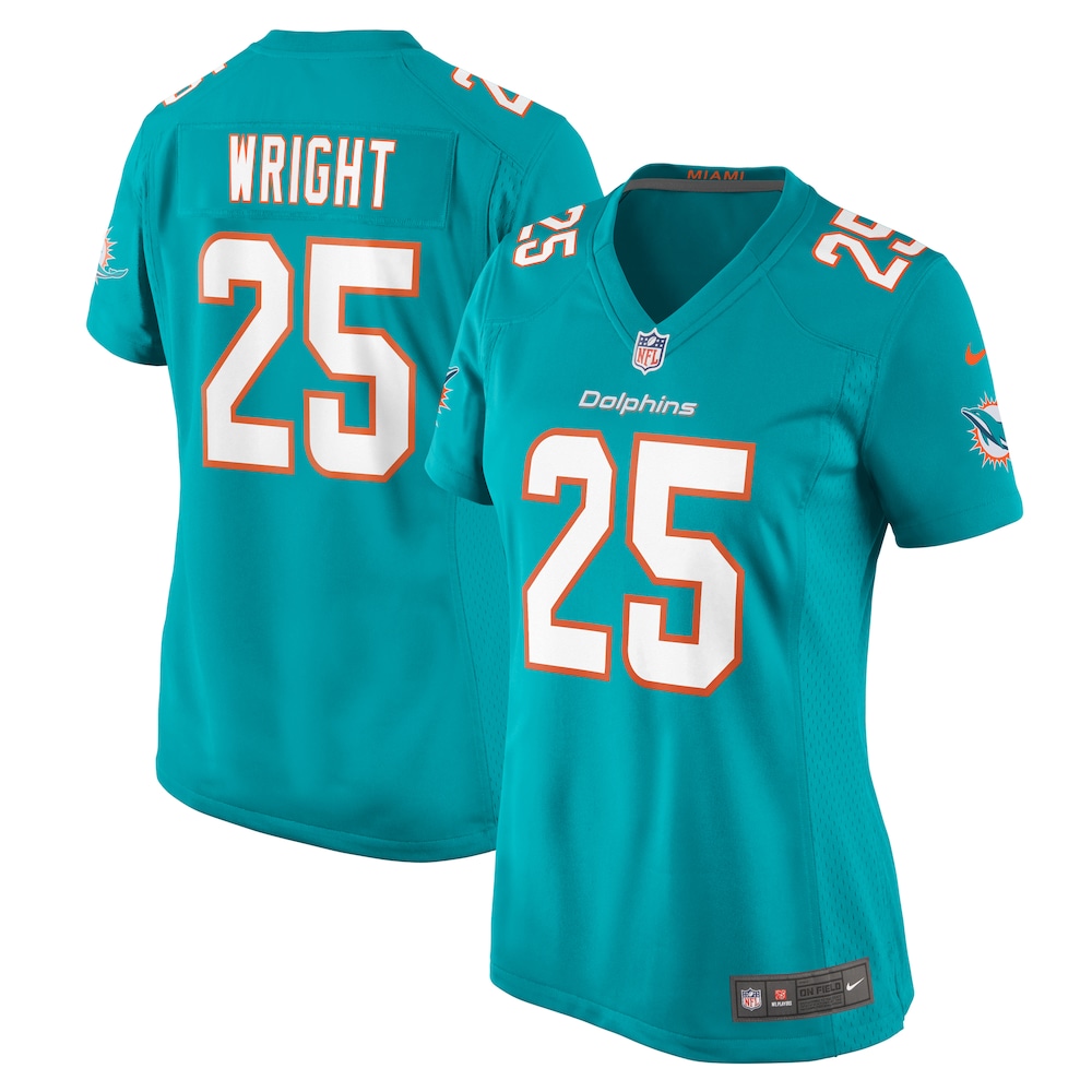 Jaylen Wright Miami Dolphins Women's  Game Jersey |  Aqua