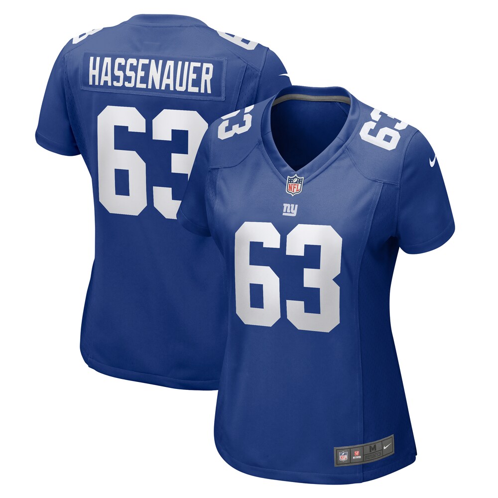 JC Hassenauer New York Giants Women's Team Game Jersey | Royal