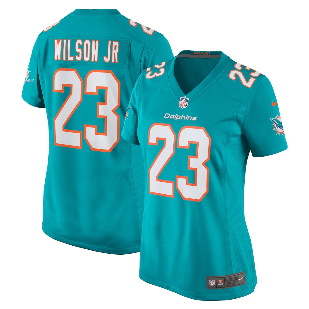 Jeff Wilson Jr. Miami Dolphins Women's Game Player Jersey - Aqua