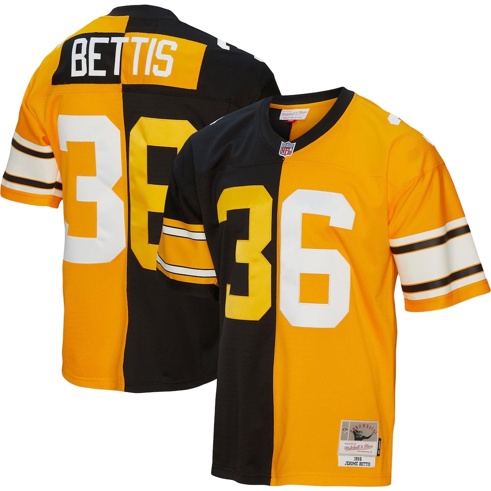 Jerome Bettis Pittsburgh Steelers Mitchell x Ness 1996 Split Legacy Replica Jersey | Black/Gold