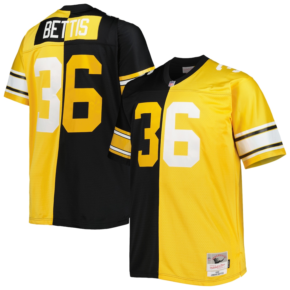 Jerome Bettis Pittsburgh Steelers Mitchell x Ness Big x Tall Split Legacy Retired Player Replica Jersey | Black/Gold