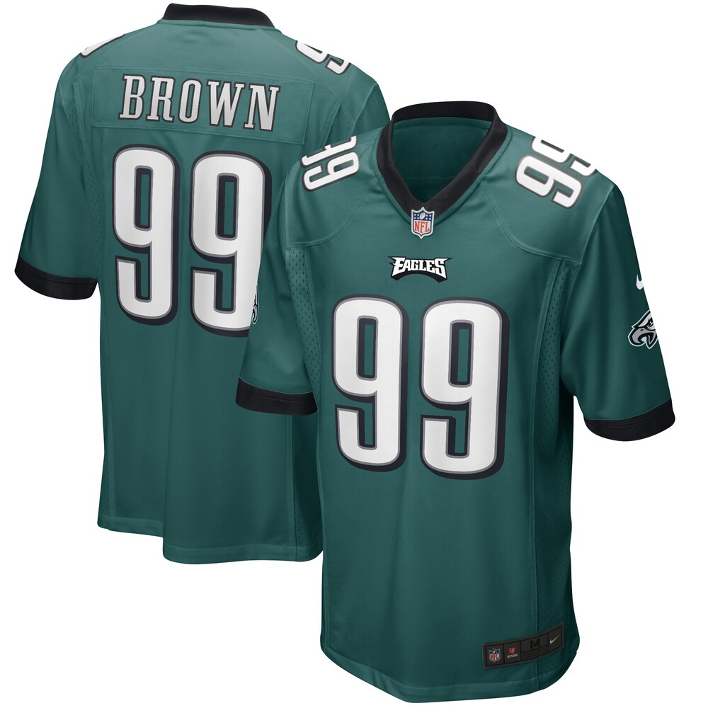 Jerome Brown Philadelphia Eagles Game Retired Player Jersey - Midnight Green