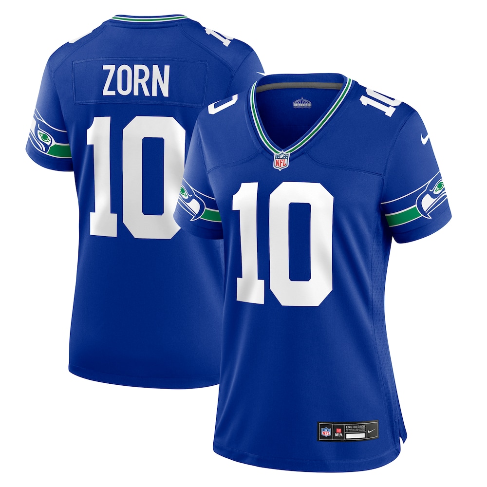 Jim Zorn Seattle Seahawks Women's Throwback Retired Player Game Jersey - Royal