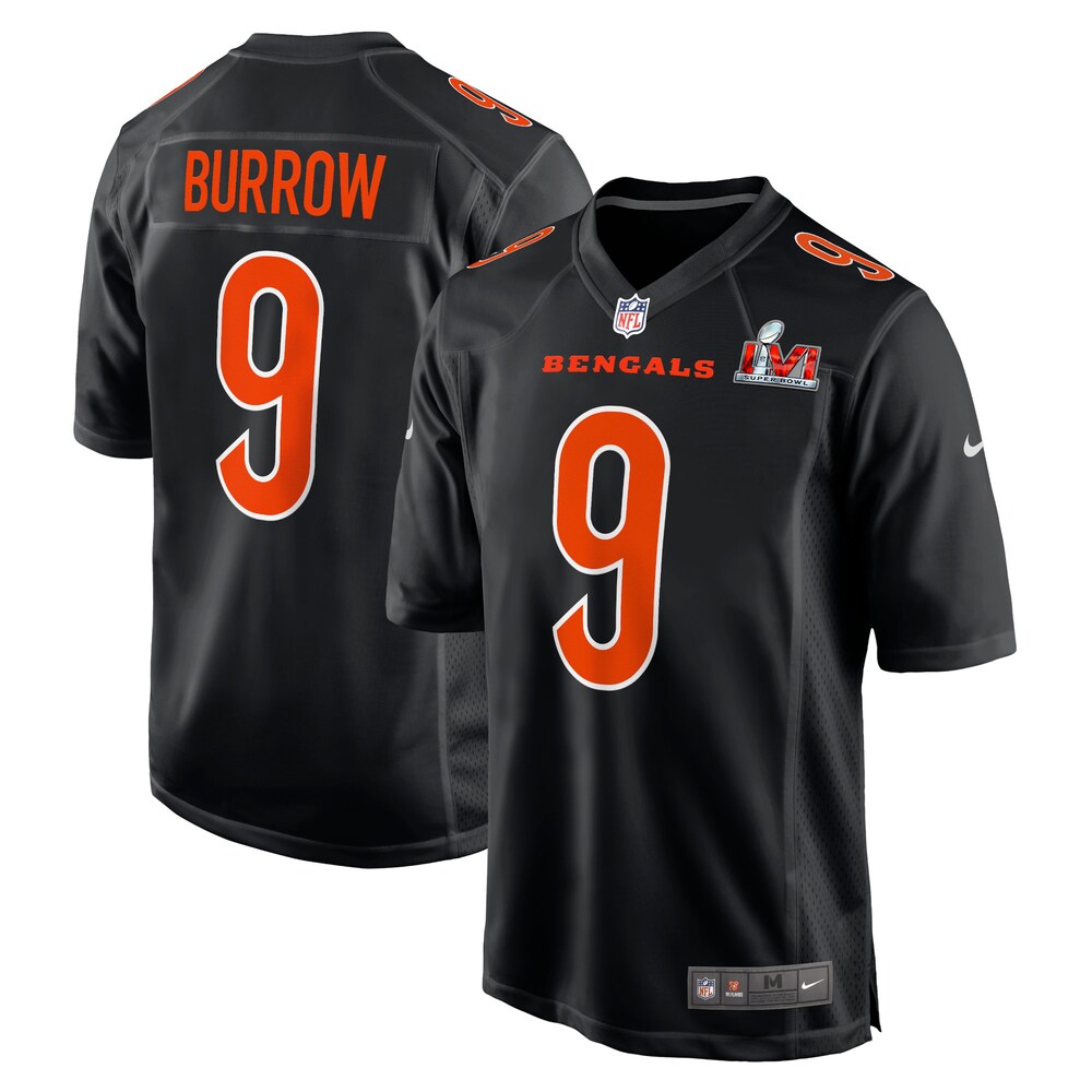 Joe Burrow Cincinnati Bengals Nike Super Bowl LVI Bound Game Fashion Jersey - Black