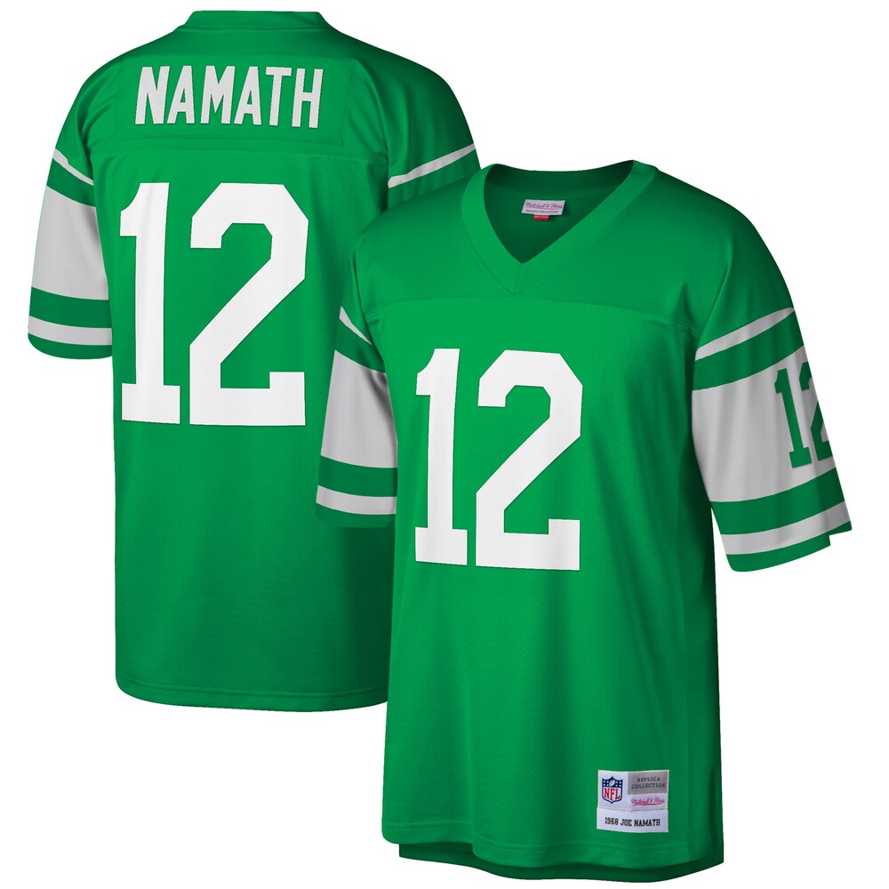 Joe Namath New York Jets Mitchell x Ness Big x Tall 1968 Retired Player Replica Jersey | Green