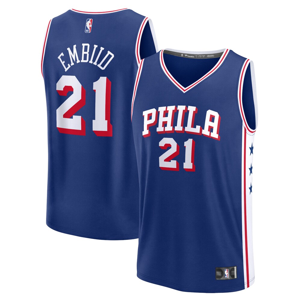 Joel Embiid Philadelphia 76ers Fanatics Branded 2023/24 Fast Break Replica Jersey - Icon Edition - Royal