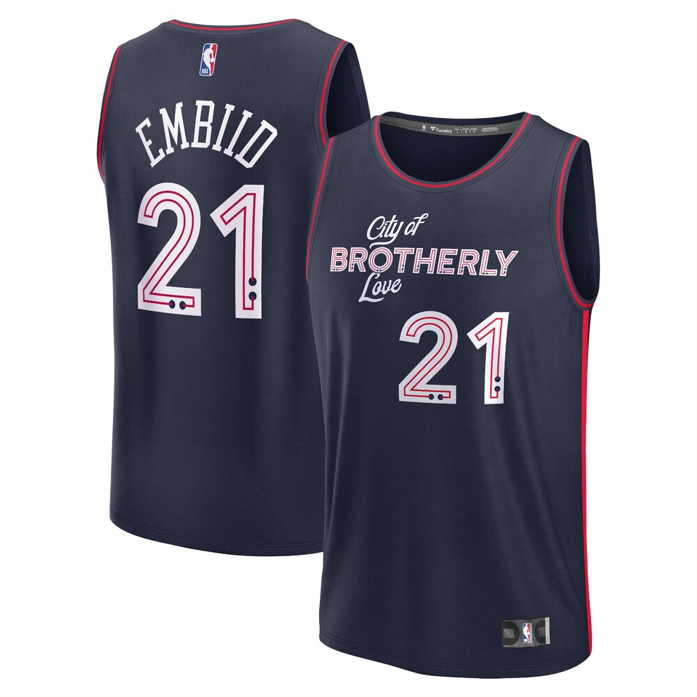 Joel Embiid Philadelphia 76ers Fanatics Branded Unisex 2023/24 Fast Break Jersey - Navy - City Edition