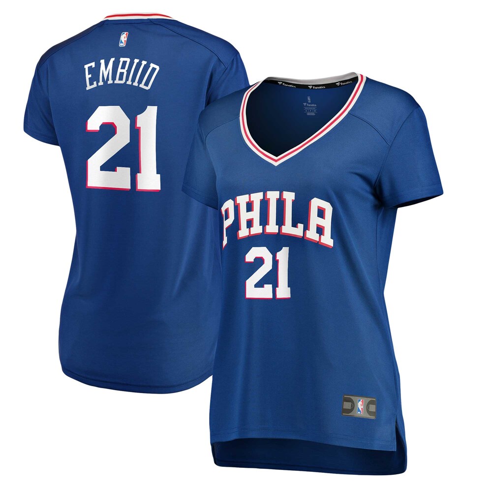 Joel Embiid Philadelphia 76ers Fanatics Branded Women's Fast Break Replica Player Jersey - Royal - Icon Edition