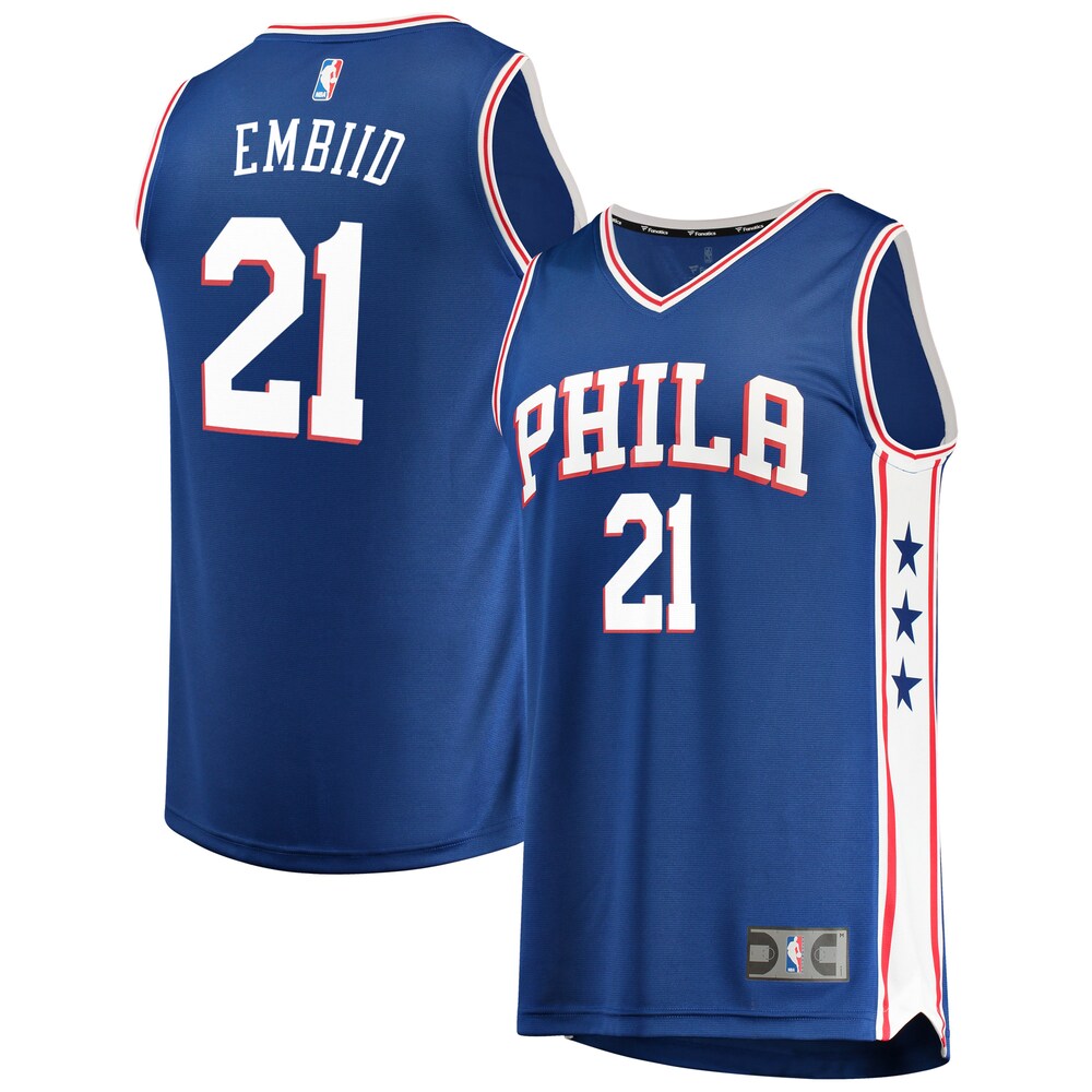 Joel Embiid Philadelphia 76ers Fanatics Fast Break Replica Team Color Player Jersey Royal - Icon Edition