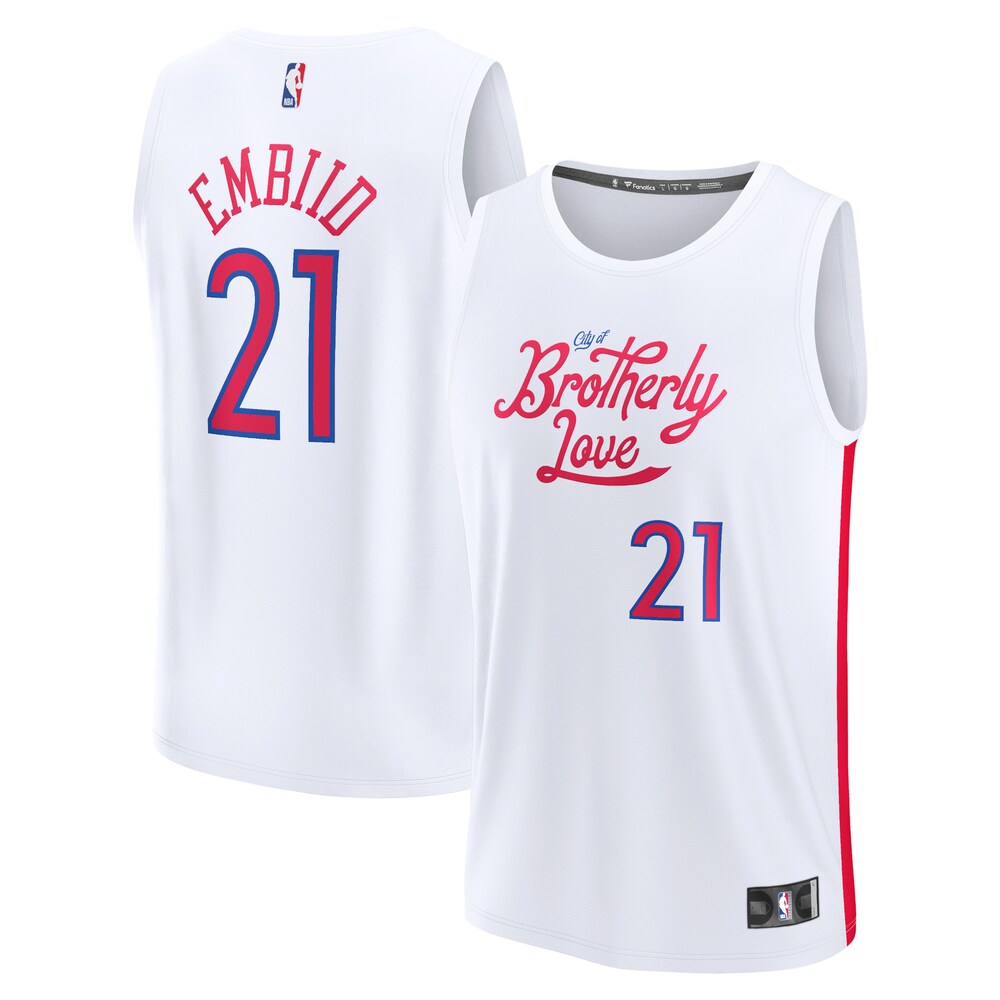 Joel Embiid Philadelphia 76ers Fanatics Fastbreak Jersey - City Edition - White