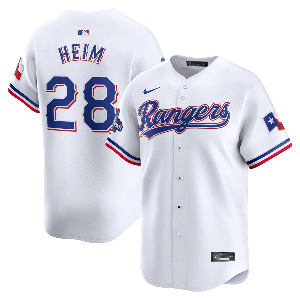 Jonah Heim Texas Rangers Nike Home 2023 World Series Champions Limited Jersey - White