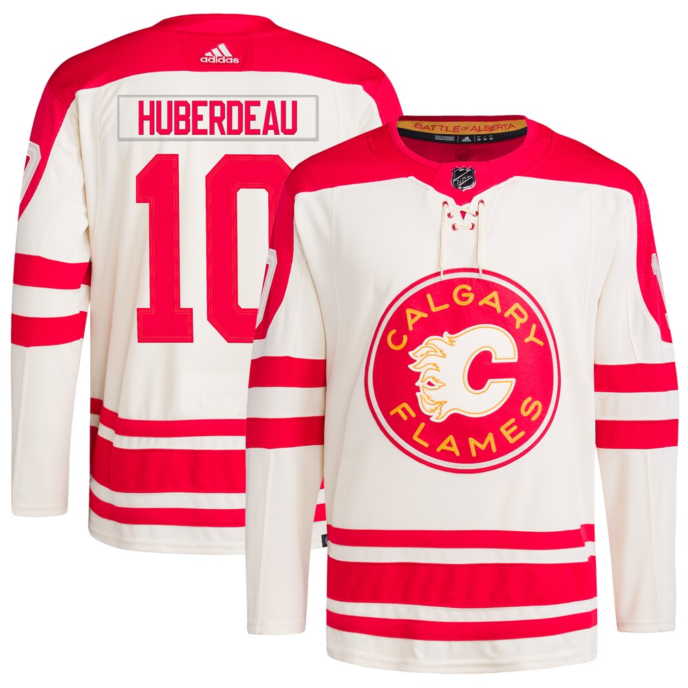 Jonathan Huberdeau Calgary Flames adidas 2023 NHL Heritage Classic Primegreen Authentic Player Jersey - Cream