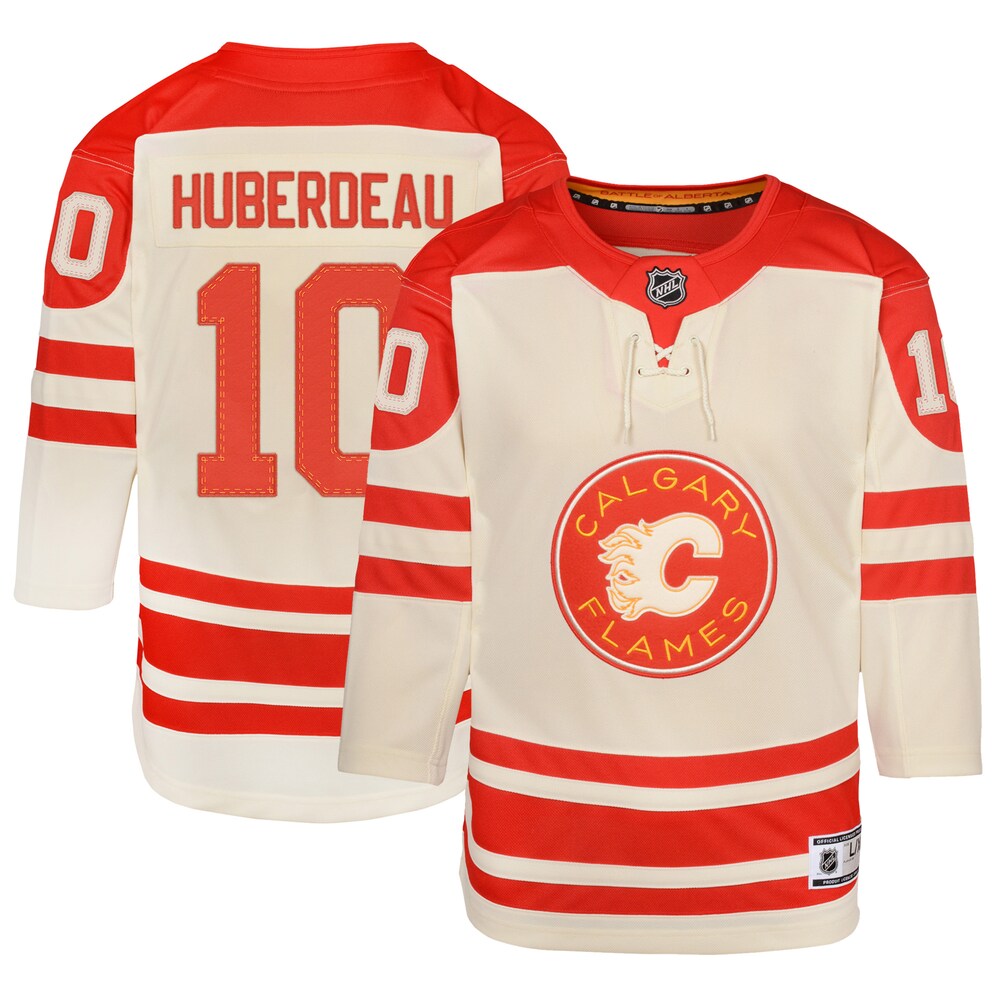 Jonathan Huberdeau Calgary Flames Youth 2023 NHL Heritage Classic Premier Player Jersey - Cream