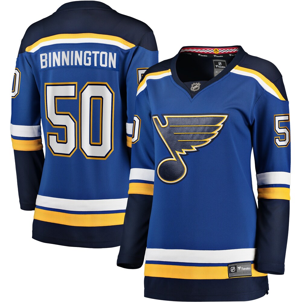 Jordan Binnington St. Louis Blues Fanatics Women's Home Breakaway Player Jersey - Blue