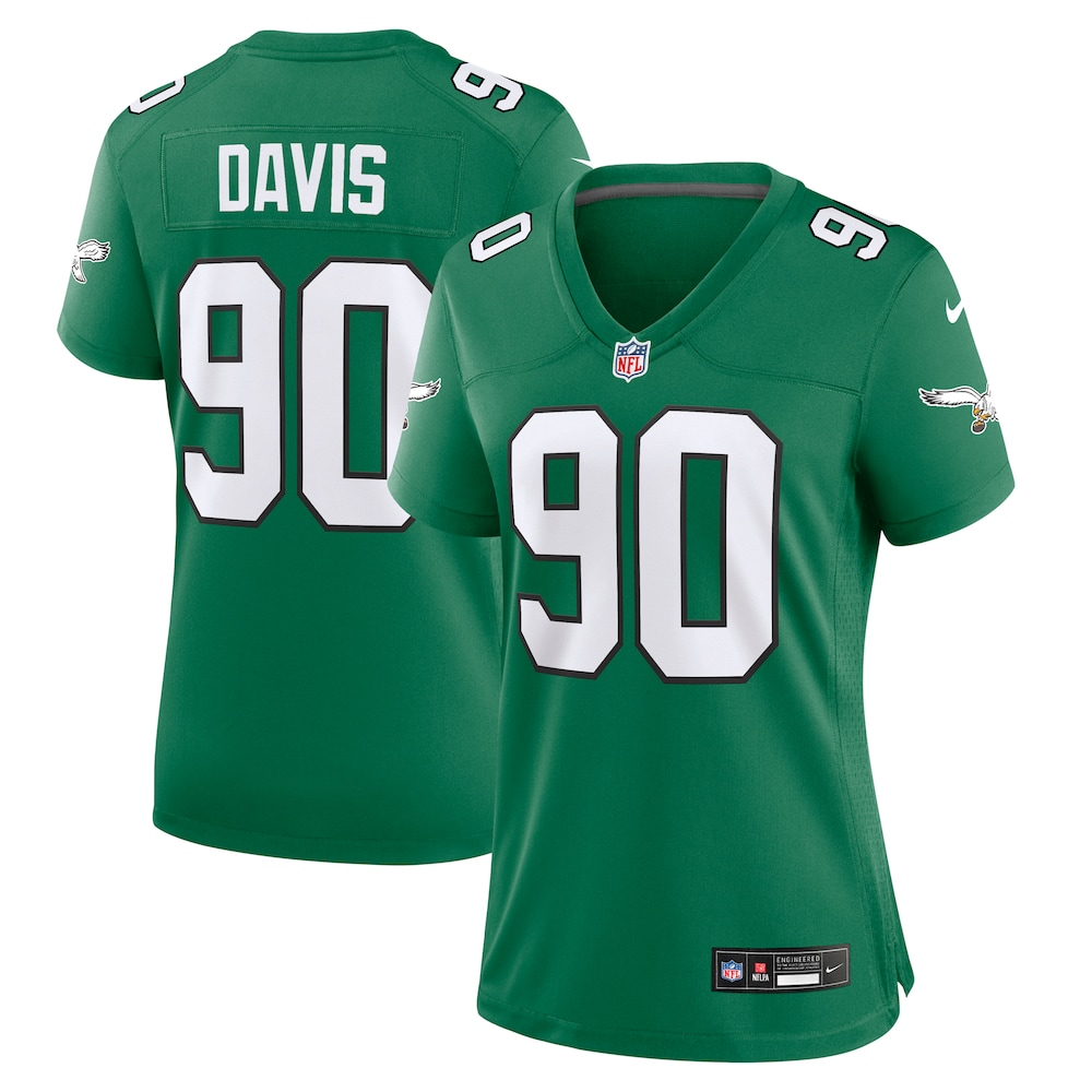 Jordan Davis Philadelphia Eagles Women's Alternate Game Jersey - Kelly Green