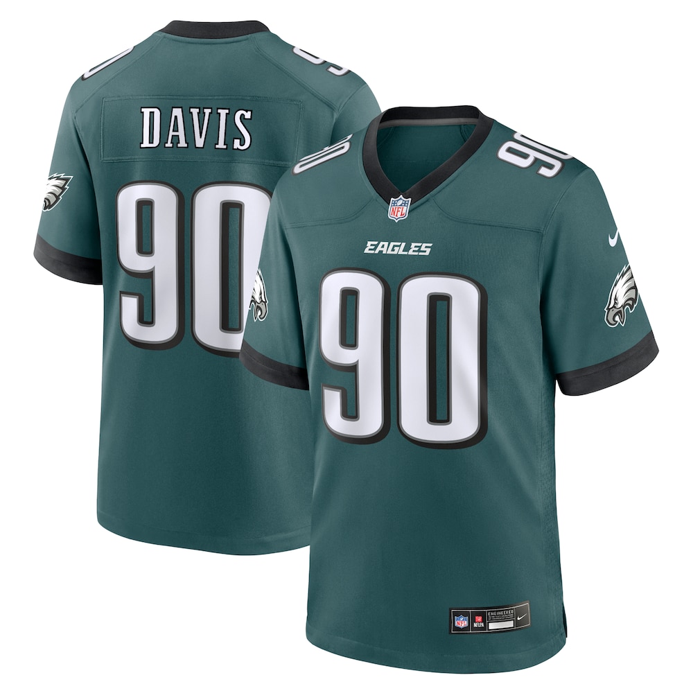 Jordan Davis Philadelphia Eagles Team Game Jersey | Midnight Green