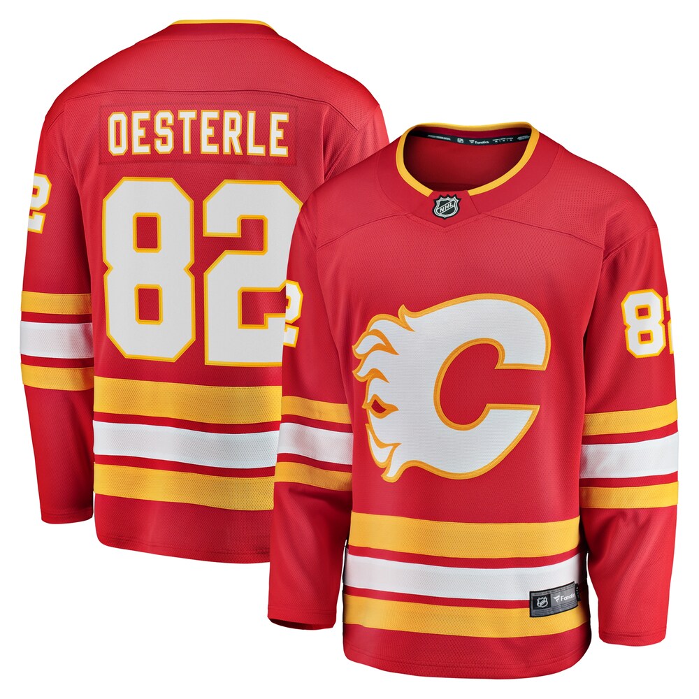 Jordan Oesterle Calgary Flames Fanatics Branded Home Breakaway Jersey - Red