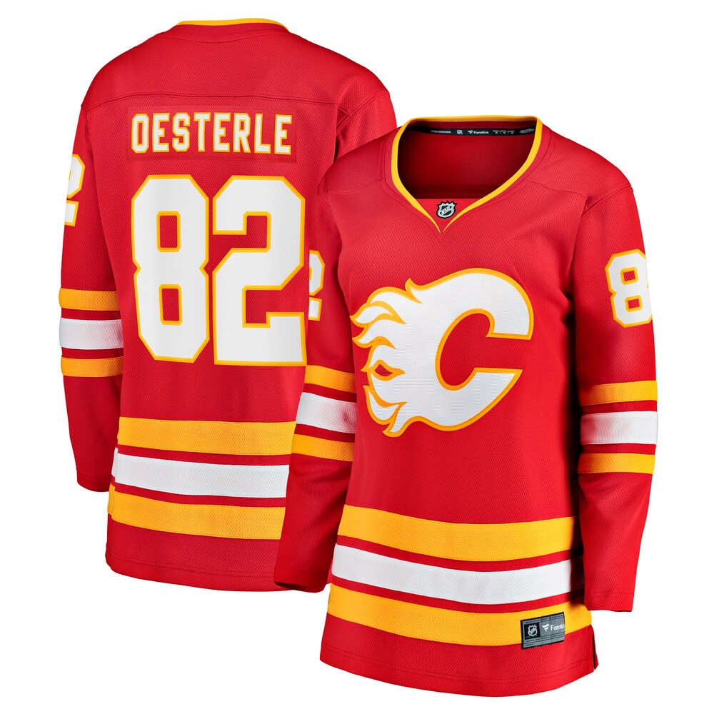 Jordan Oesterle Calgary Flames Women's Fanatics Branded Home Breakaway Jersey - Red