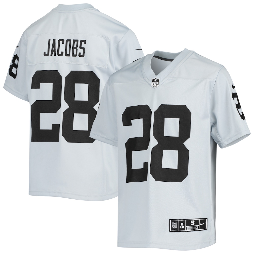 Josh Jacobs Las Vegas Raiders Youth Inverted Team Game Jersey - Silver