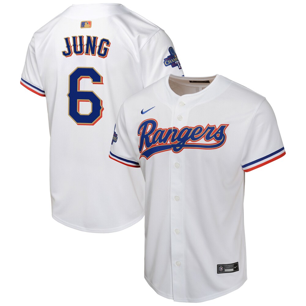 Josh Jung Texas Rangers Youth 2024 Gold Collection Limited Player Jersey – White