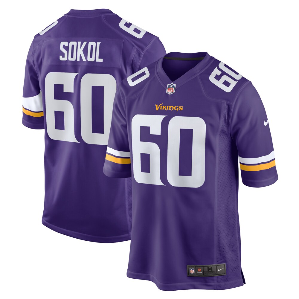 Josh Sokol Minnesota Vikings Home Game Player Jersey | Purple