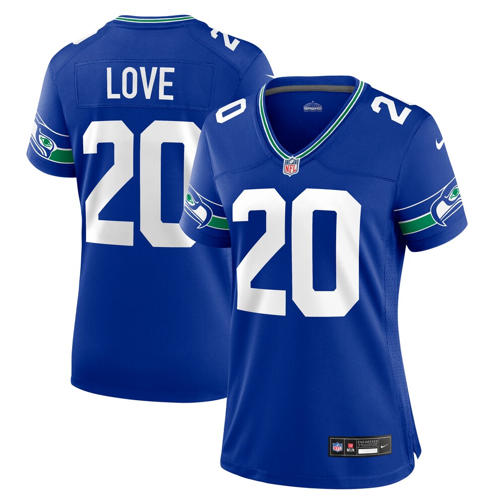 Julian Love Seattle Seahawks Women's Throwback Player Game Jersey - Royal