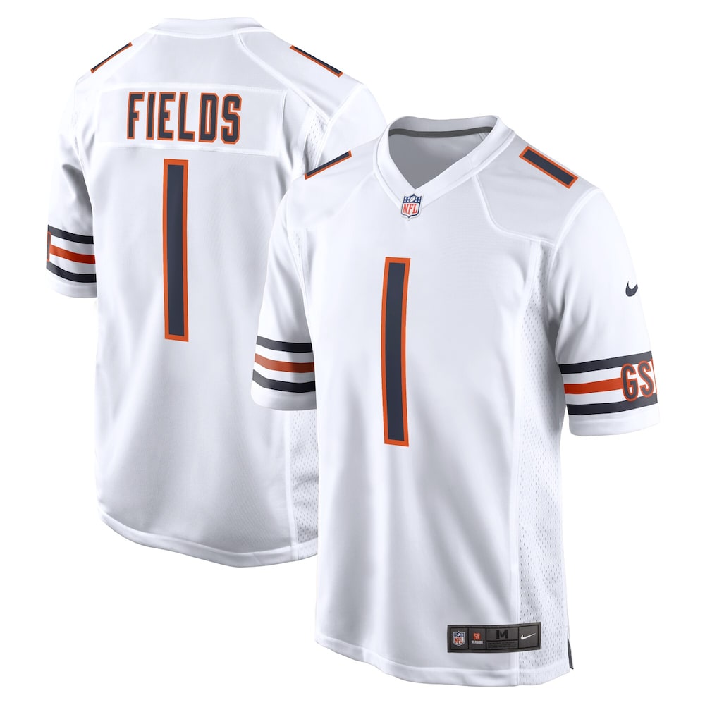 Justin Fields Chicago Bears Youth Game Jersey - White