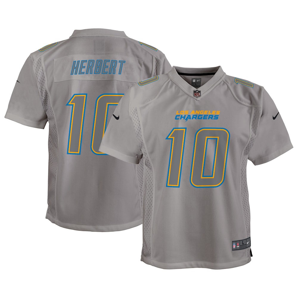 Justin Herbert Los Angeles Chargers Youth Atmosphere Game Jersey - Gray