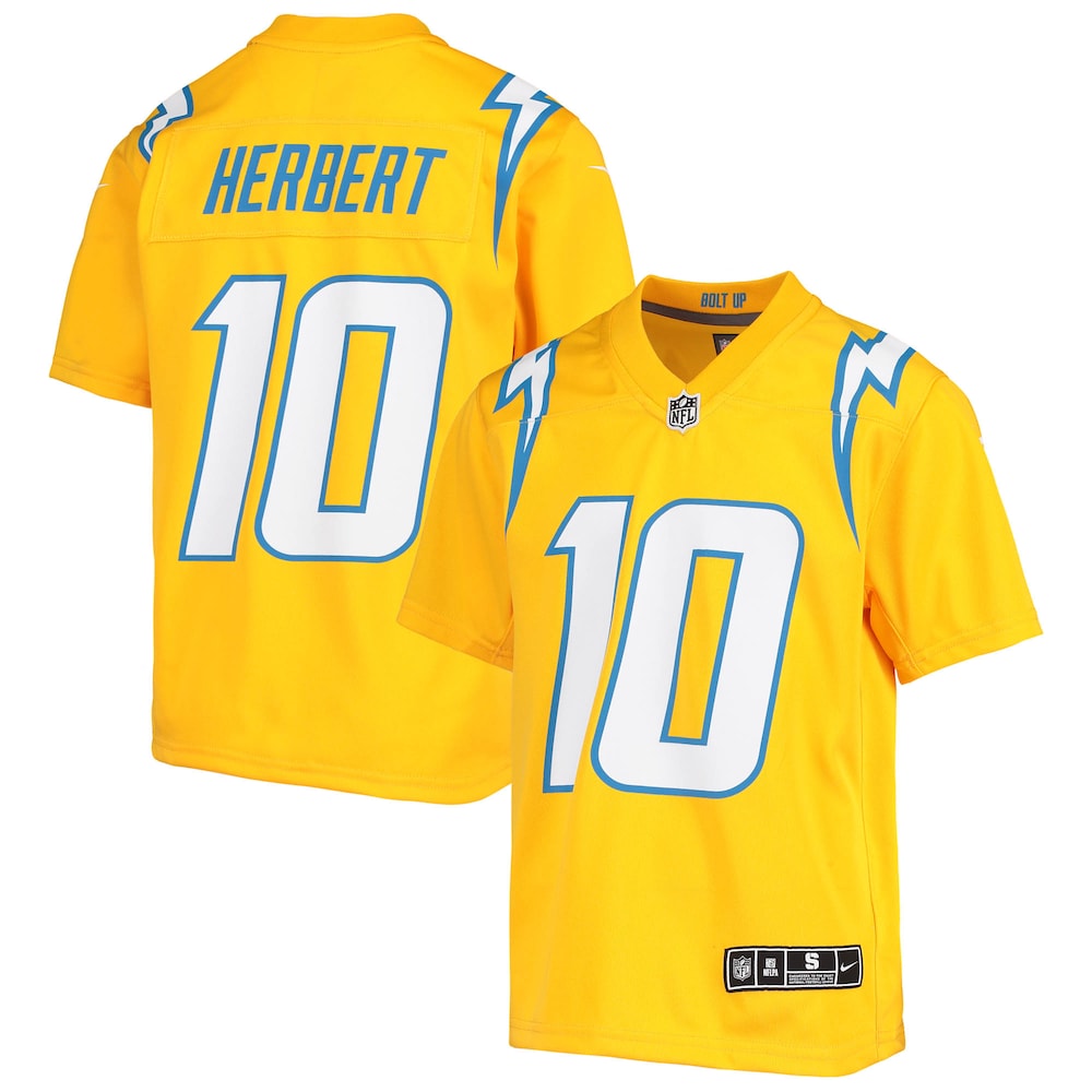 Justin Herbert Los Angeles Chargers Youth Inverted Team Game Jersey | Gold