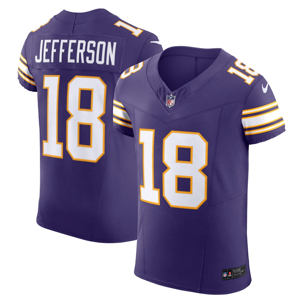 Justin Jefferson Minnesota Vikings Nike Alternate Vapor F.U.S.E. Elite Jersey - Purple