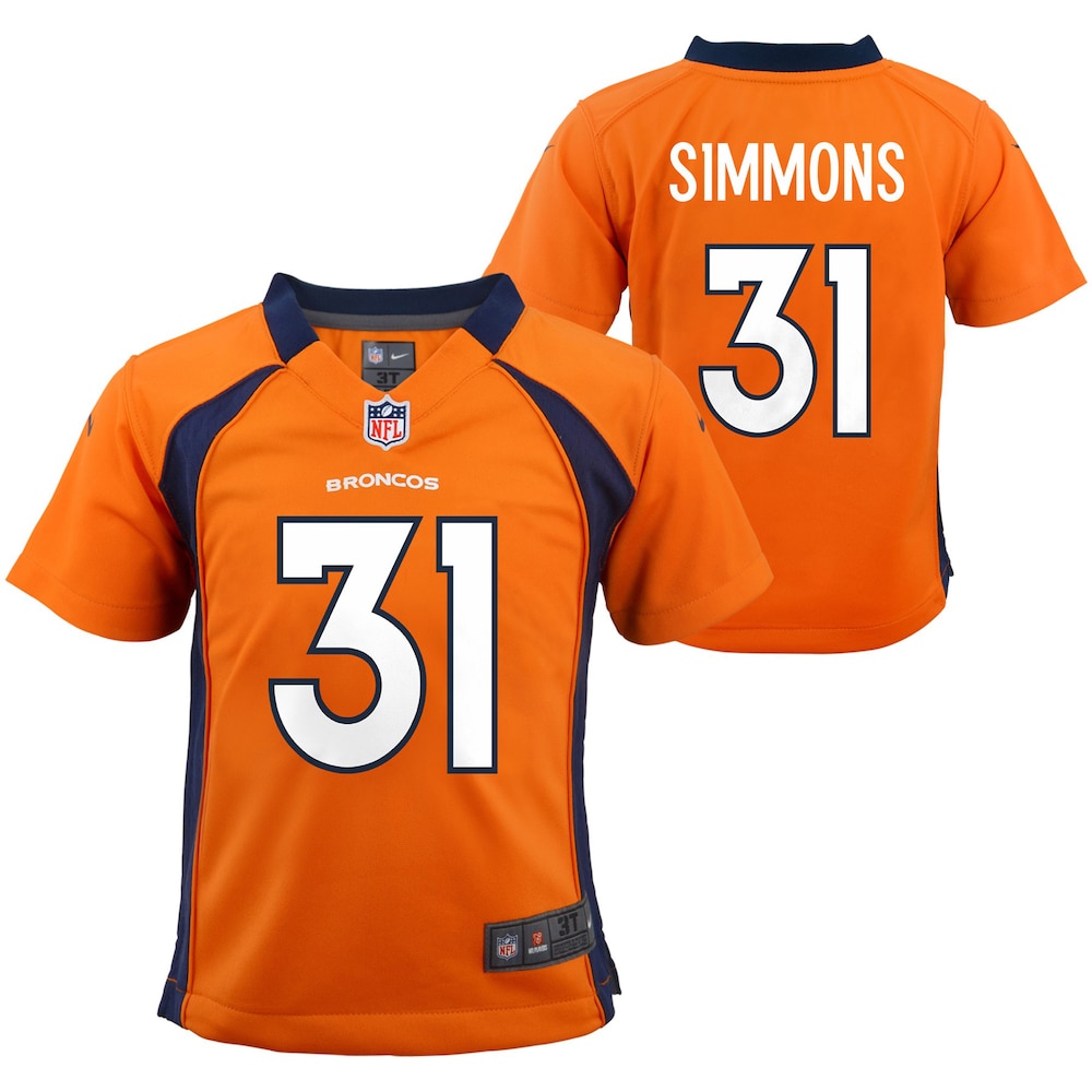 Justin Simmons Denver Broncos Toddler Game Jersey - Orange