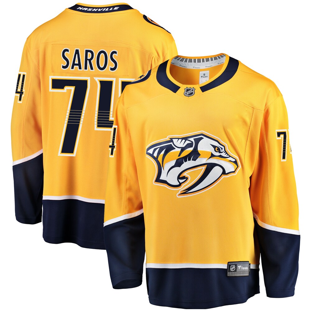 Juuse Saros Nashville Predators Fanatics Breakaway Player Jersey - Gold