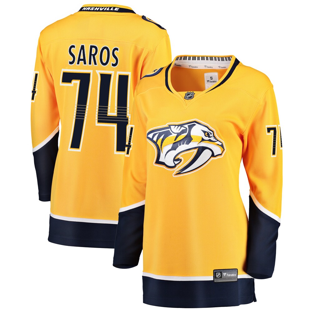 Juuse Saros Nashville Predators Fanatics Women's Breakaway Player Jersey - Gold