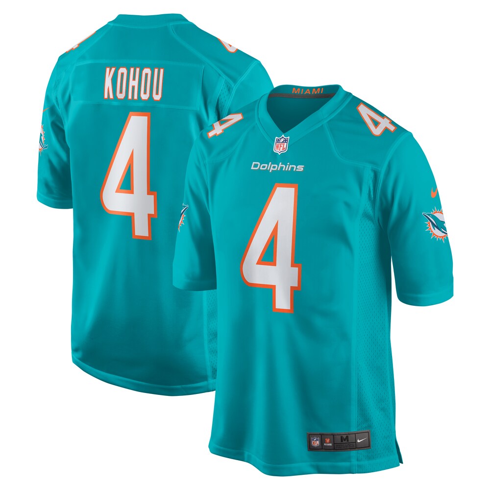 Kader Kohou Miami Dolphins Game Player Jersey - Aqua