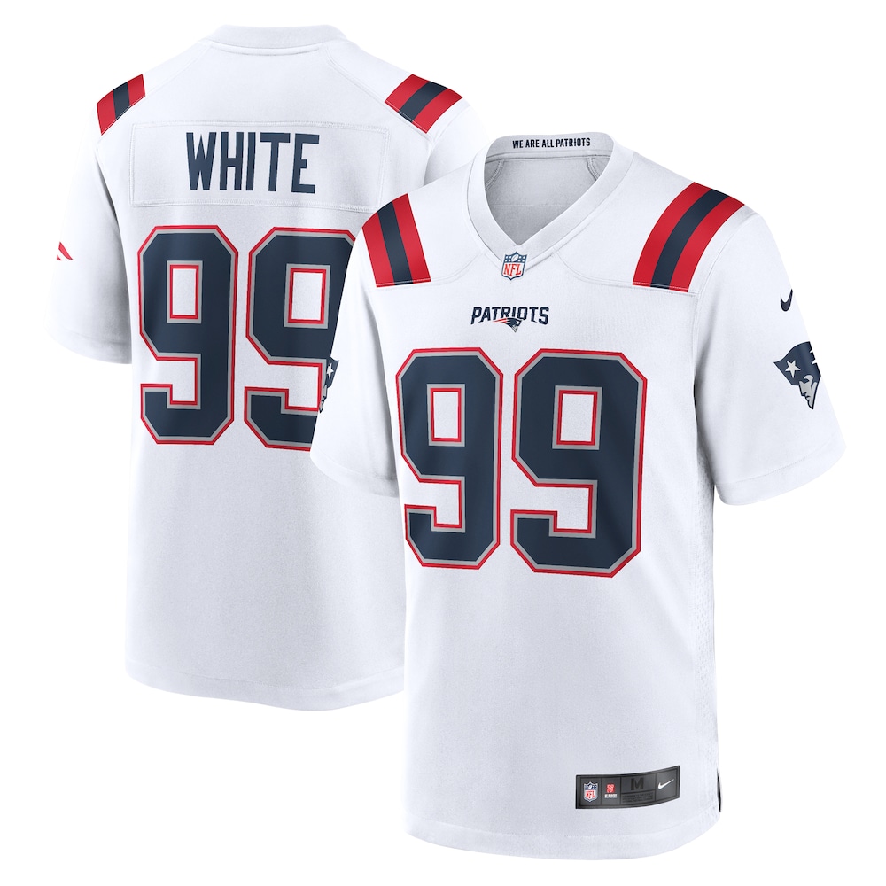 Keion White New England Patriots  Game Jersey |  White