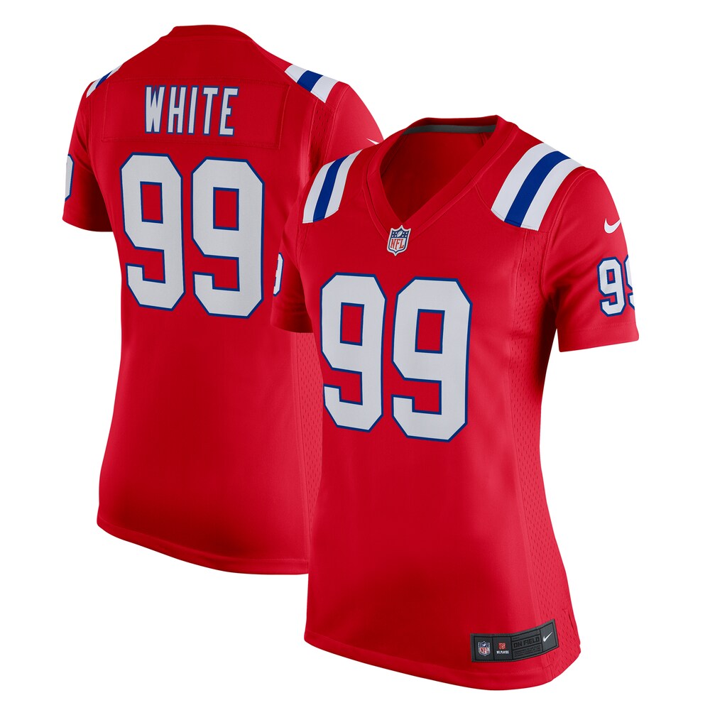 Keion White New England Patriots Women's Alternate Team Game Jersey - Red