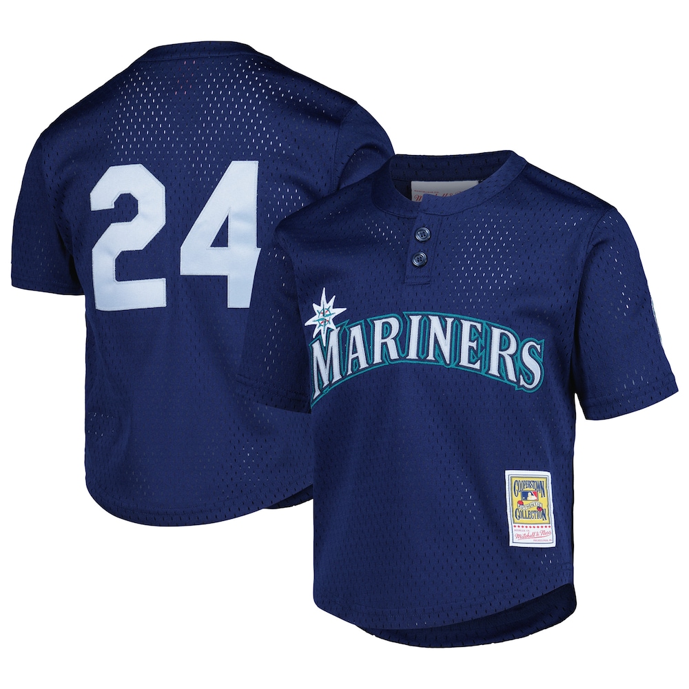 Ken Griffey Jr. Seattle Mariners Mitchell & Ness Preschool Cooperstown Collection Mesh Batting Practice Jersey - Navy