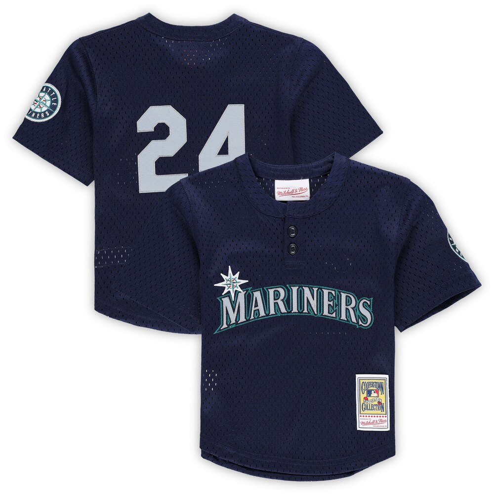 Ken Griffey Jr. Seattle Mariners Mitchell & Ness Toddler Cooperstown Collection Mesh Batting Practice Jersey - Navy