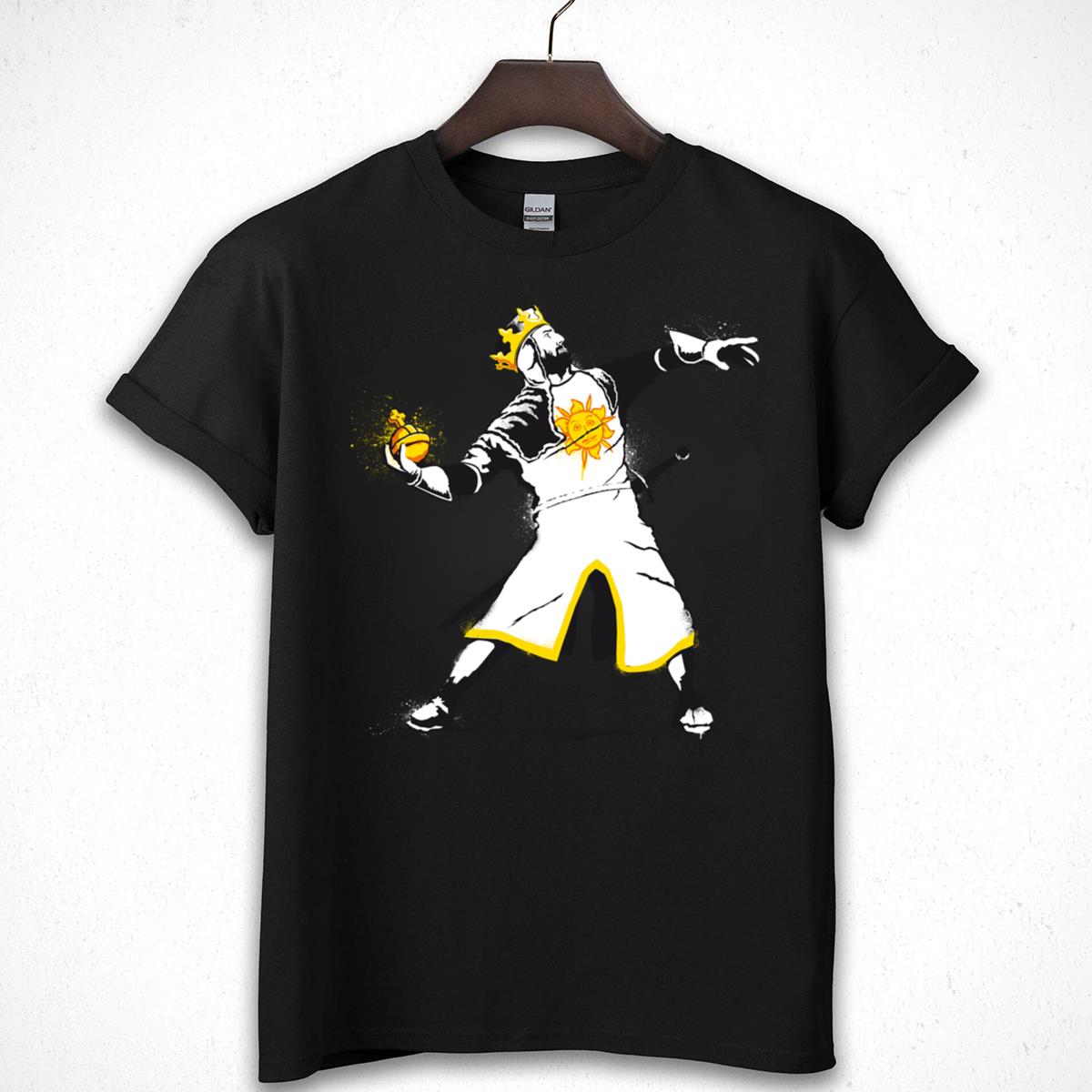 King Grenade Thrower Graphic Tee - Funny Sun Medieval T-Shirt