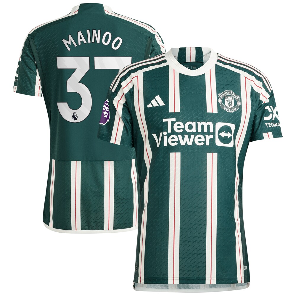 Kobbie Mainoo Manchester United 2023/24 Away Player Jersey - Green