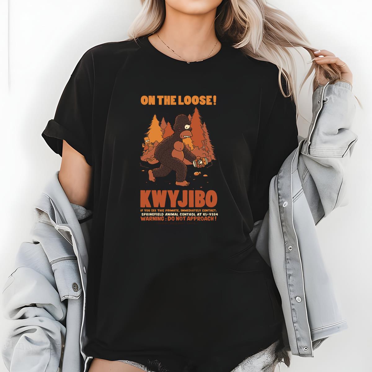 Kwyjibo Bigfoot On The Loose Funny Graphic T-Shirt